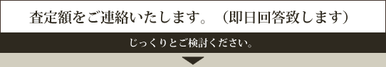 査定額をご連絡いたします。（即日回答致します）