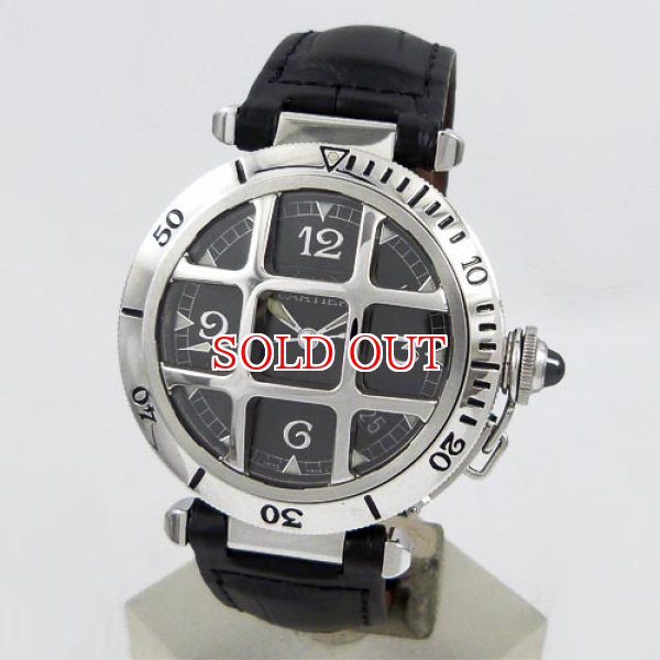 画像5: 中古美品カルティエ パシャ38 N950 コンベックスグリッド (5)