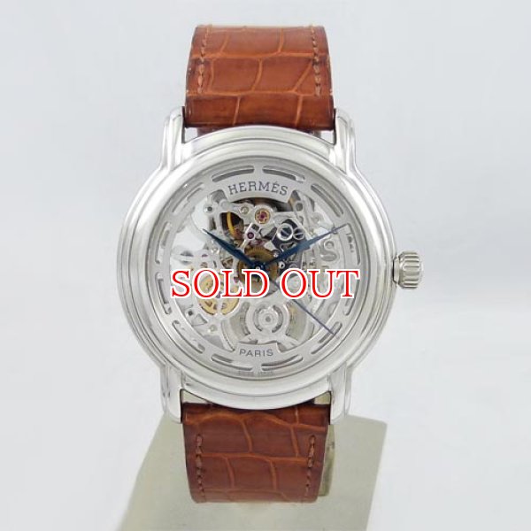 エルメス HERMES SM1.790 セザム K18WG スケルトン 自動巻き メンズ 良品 _761240