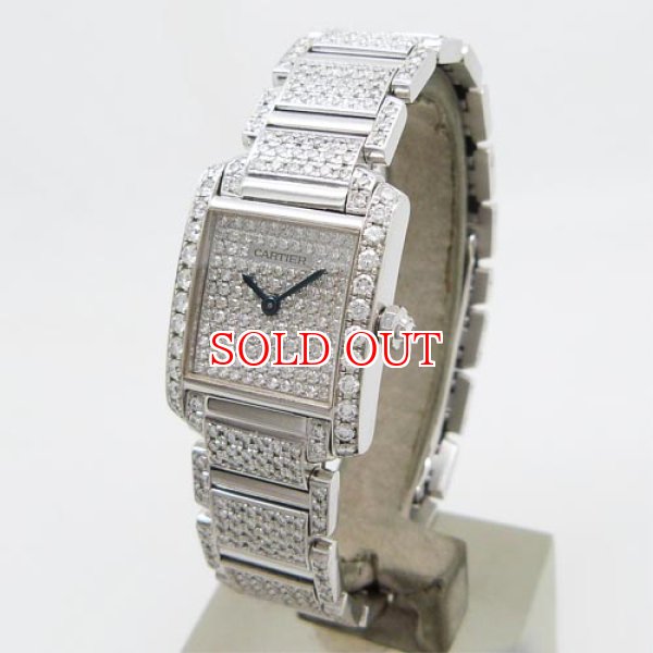 画像5: 中古美品カルティエ　タンクフランセーズSM　アフターダイヤ (5)